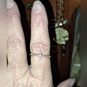 Rose Gold Tone Cross Ring